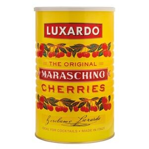 10” Tall TIN Luxardo Cherries Tin Plastic Lid 10” x 6”